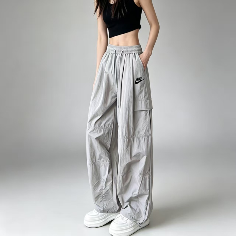 Nike Workwear Wide-Leg Pants for Women 2026 New Style Loose Slimming Quick-Dry Sports Casual Drawstring Straight Pants