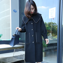 High-end doll collar windbreaker women's middle school long 2020new luxury big-name wool coat spring and autumn temperament coat