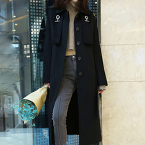 Woolen coat women's long knee-length high-end windbreaker women's atmospheric coat light and quick pants area wet rice flour high