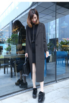 Double-sided Cashmere Coat Women's Middle School Long Fall Winter Wool Coat Women's Little Temperament Over Knee Super Long Slim Trench Coat