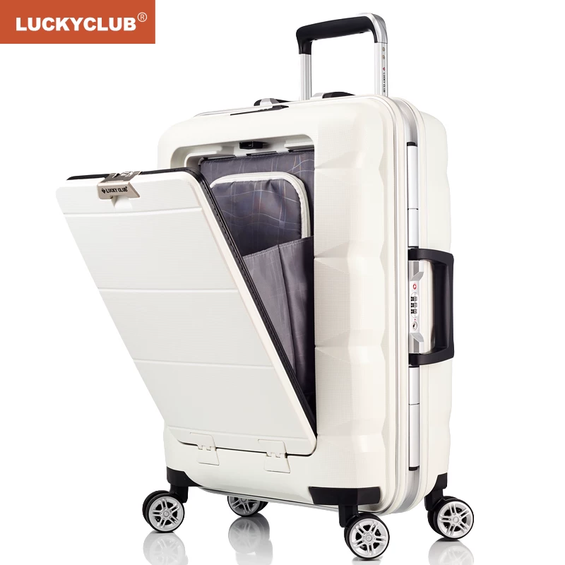 Универсальный чемодан Lucky Club, 20 дюймов, слоновая кость