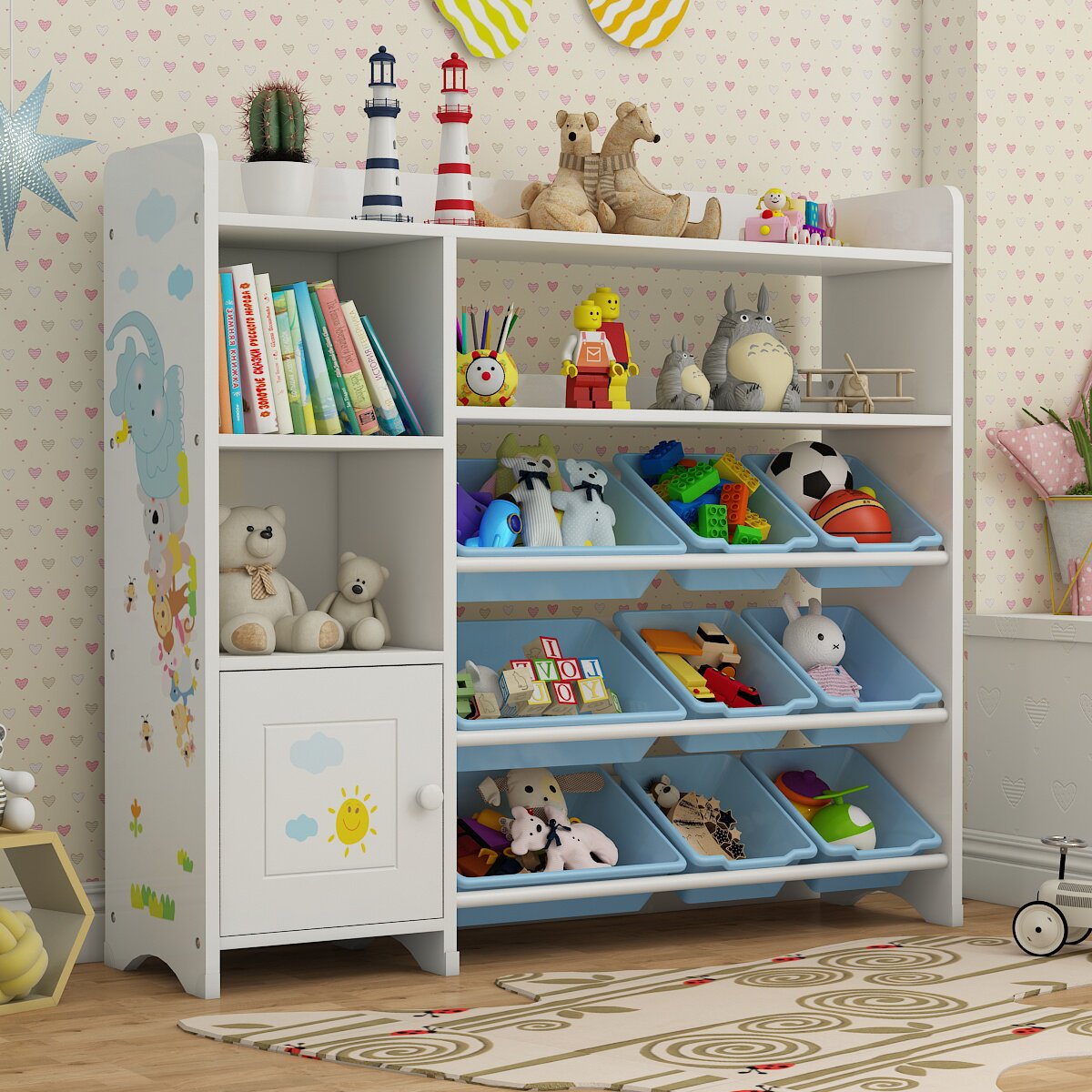 Children's toy storage shelf Toy shelf shelf Multi-layer baby bookshelf Picture book shelf Toy storage shelf