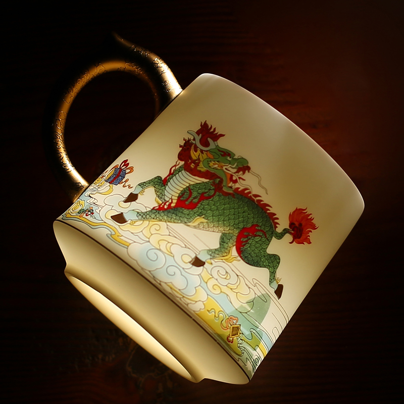 Jingdezhen large capacity filter tea cups separate individual special glass ceramic office cup single tea cup