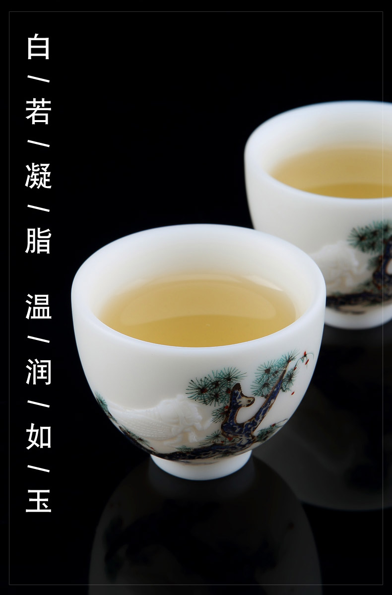 Hongying ceramics jingdezhen porcelain paint hand - made kung fu tea set home tea lid bowl cups