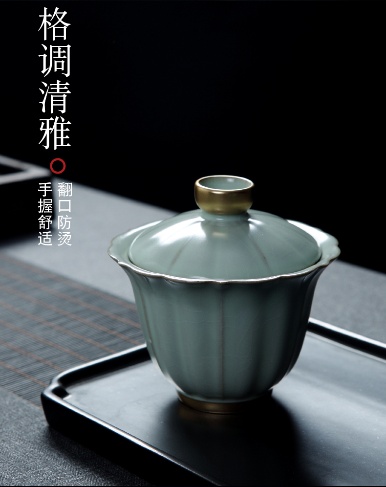 Jingdezhen your up ceramic kung fu tea set suit household light much the see colour of a complete set of tea tureen tea cups Chinese style