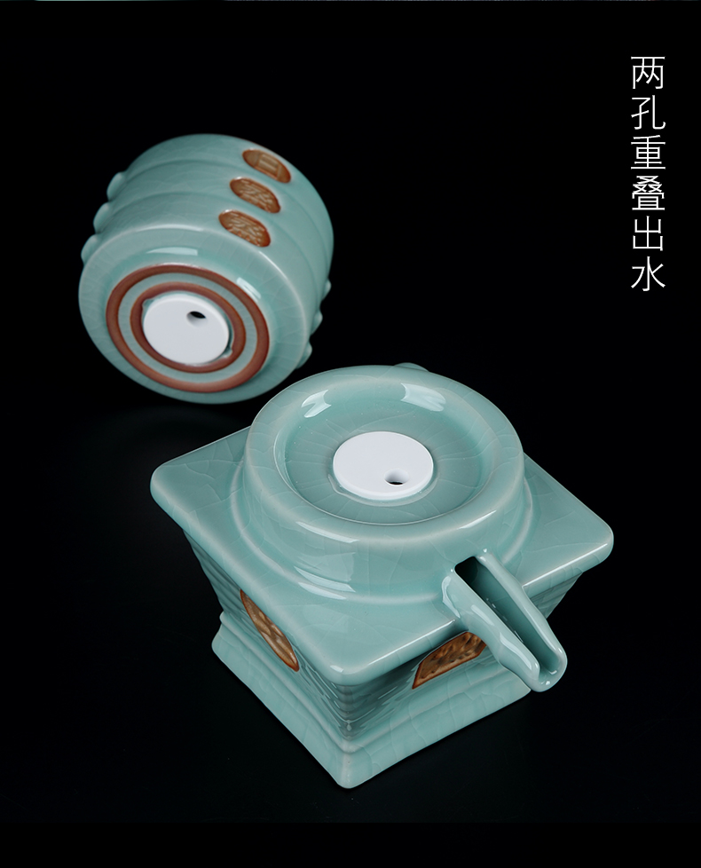 Jingdezhen ceramic semi - automatic lazy stone mill an artifact creative your up crack kung fu tea tea set
