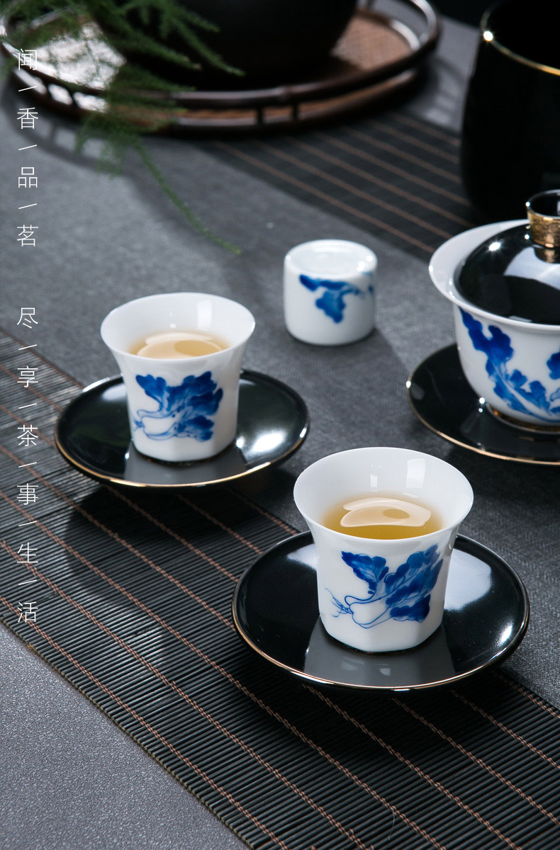 Jingdezhen ceramic hand - made kung fu tea set home sitting room office receive a visitor the whole tea tea tray