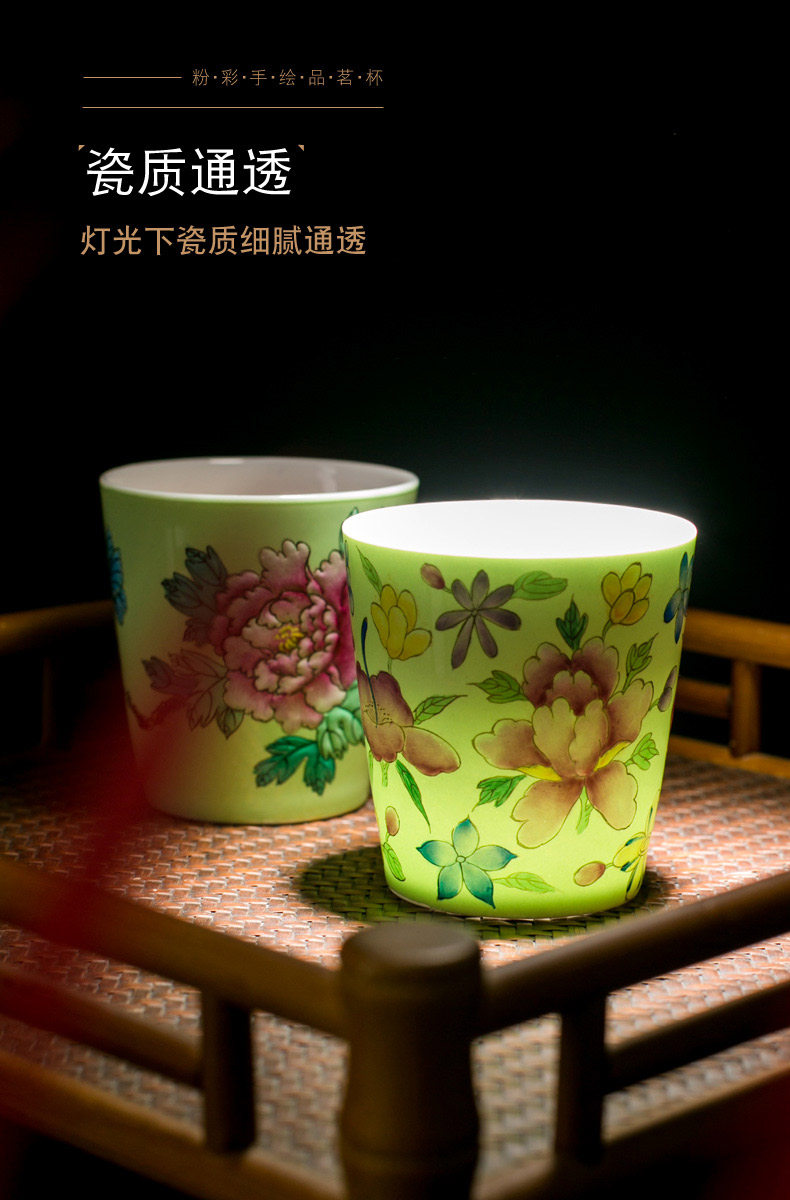 Red the jingdezhen ceramic manual hand - made pastel kung fu tea cup single master cup with personal single CPU