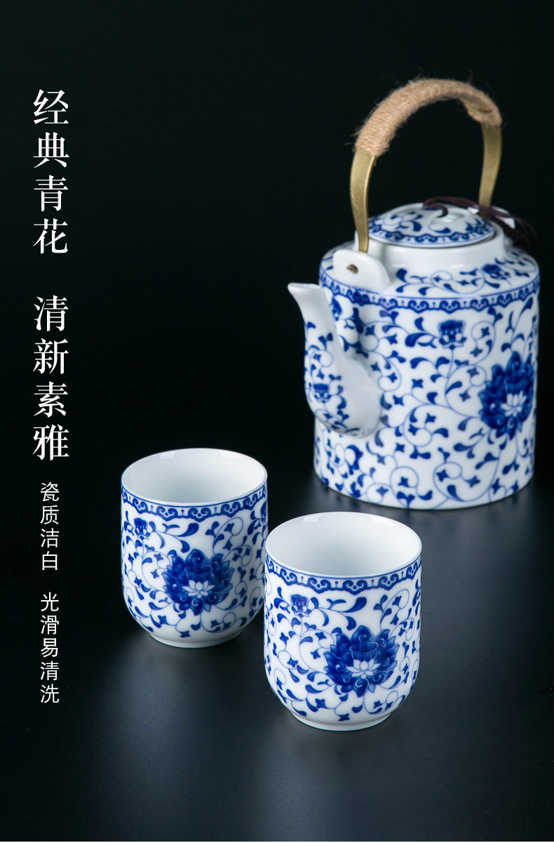 Tea set home sitting room with jingdezhen ceramic cup Chinese style suit Chinese wind cup teapot set