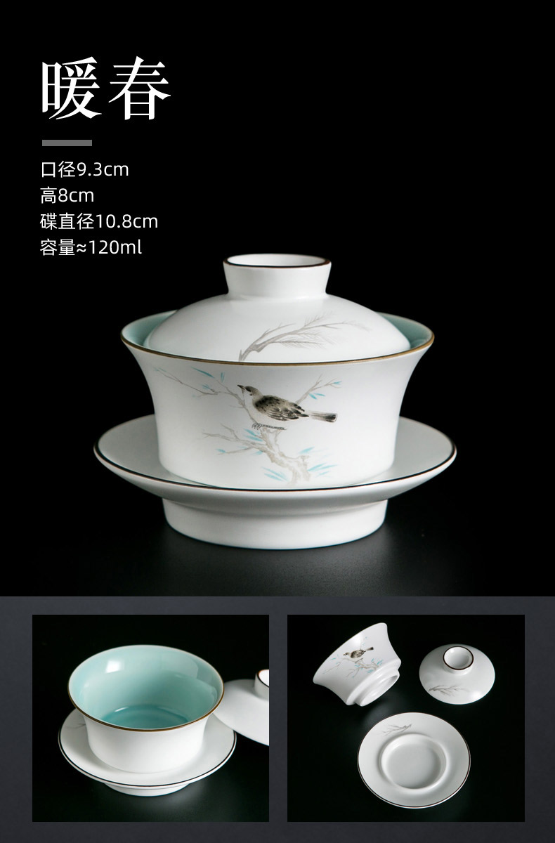 Jingdezhen ceramic only three tureen individual not hot your up large white porcelain cups with hand - made kunfu tea tea