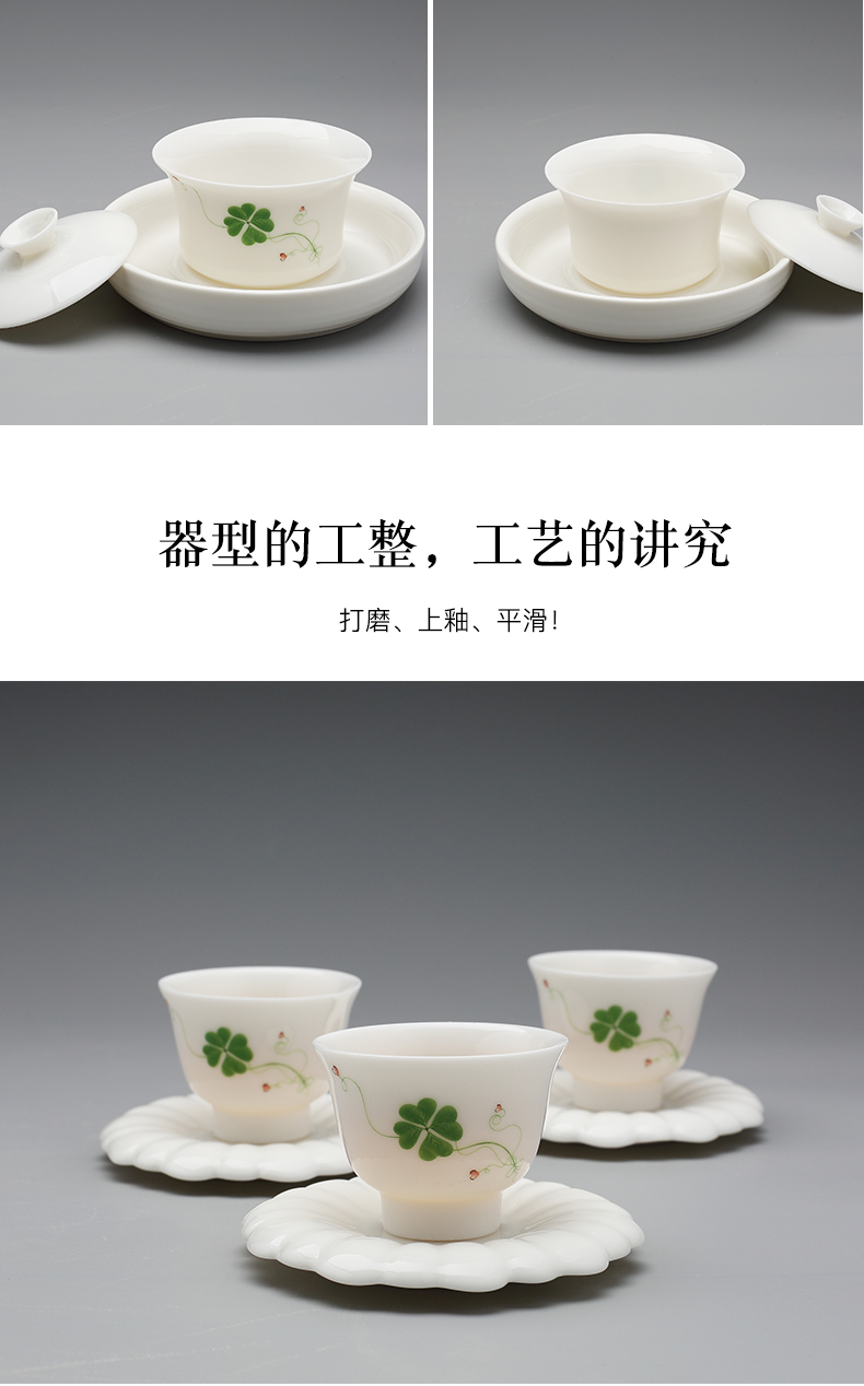 Jingdezhen kung fu tea set suit household contracted and I tea of a complete set of ceramic tea cups teapot