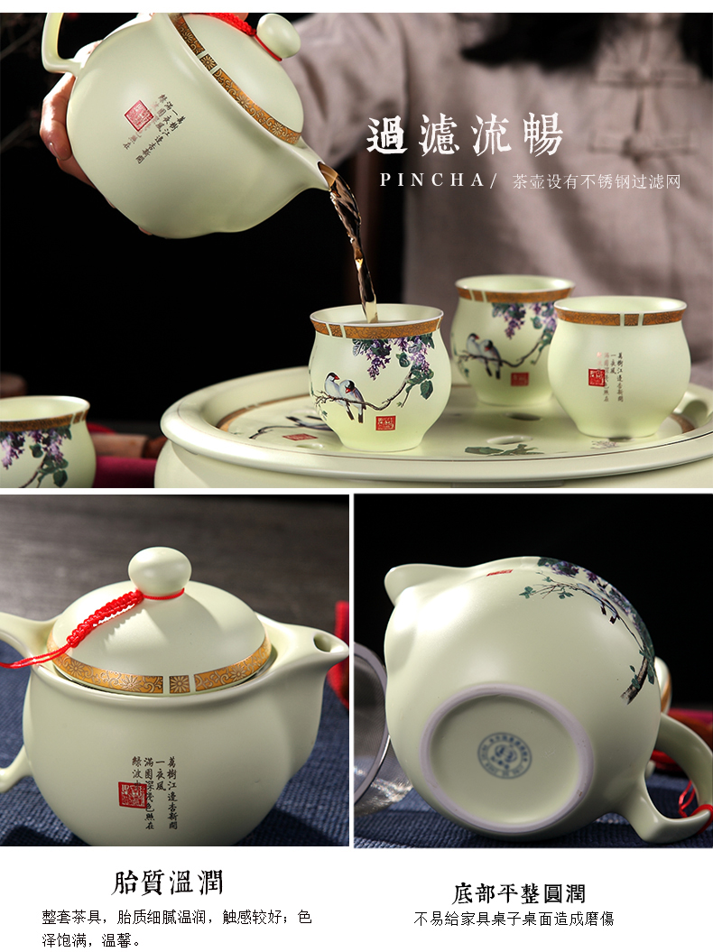 Jingdezhen tea sets tea home your up of a complete set of heat - resisting teapot tea tray ceramic cups kung fu tea set