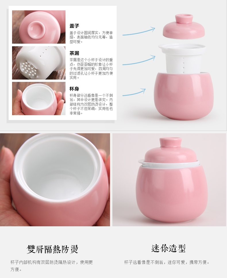 The Mini small double filtering cup express it in jingdezhen ceramic cup home mark cup with cover filter tea cup