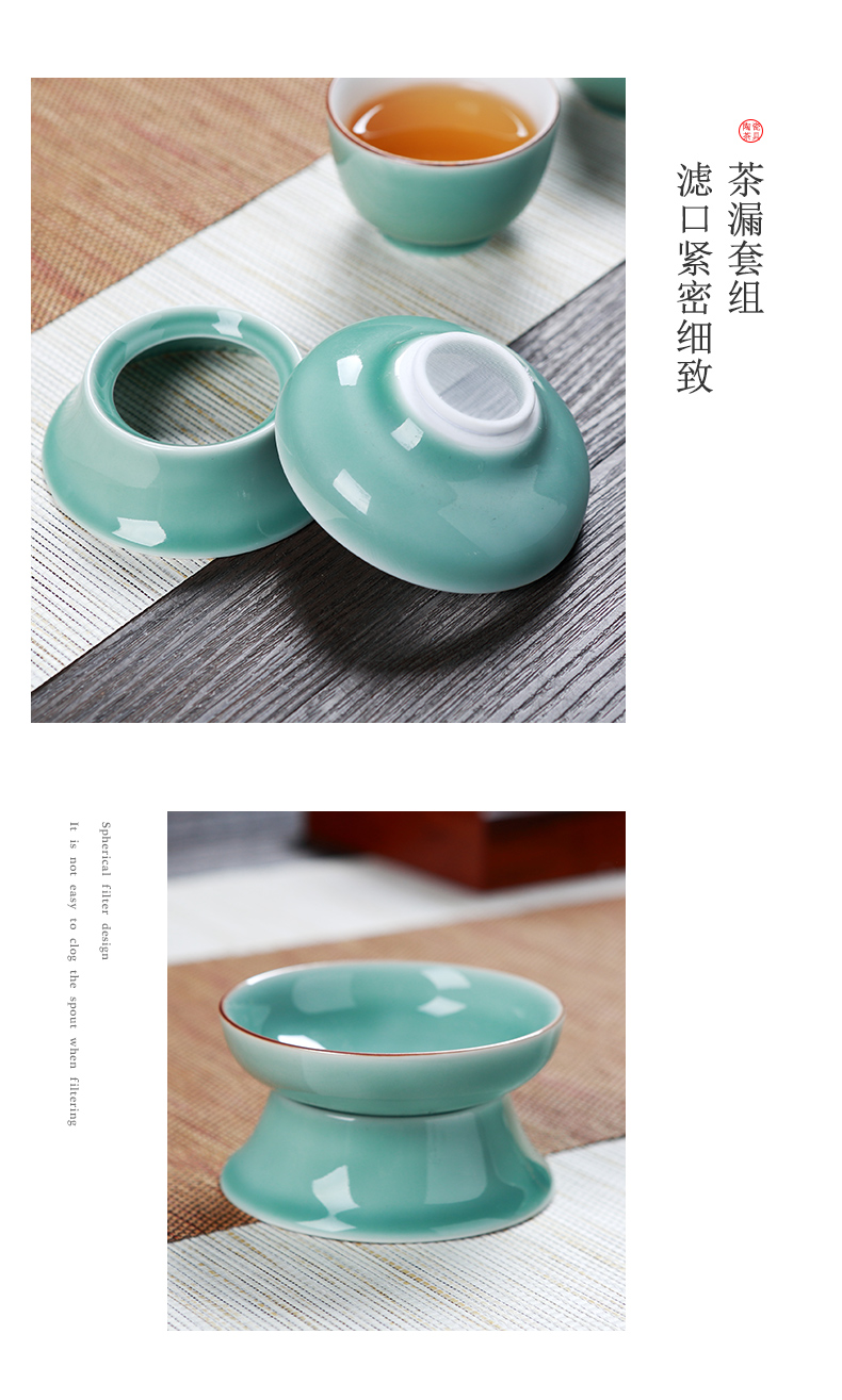 Jingdezhen color glaze porcelain kung fu tea set blunt tea ware home outfit tureen of a complete set of ceramic tea cups