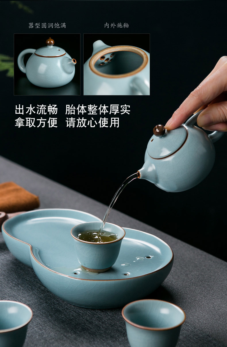 Jingdezhen ceramic your up kung fu tea set a small set of simple portable travel tea set tea tray storage type teapot