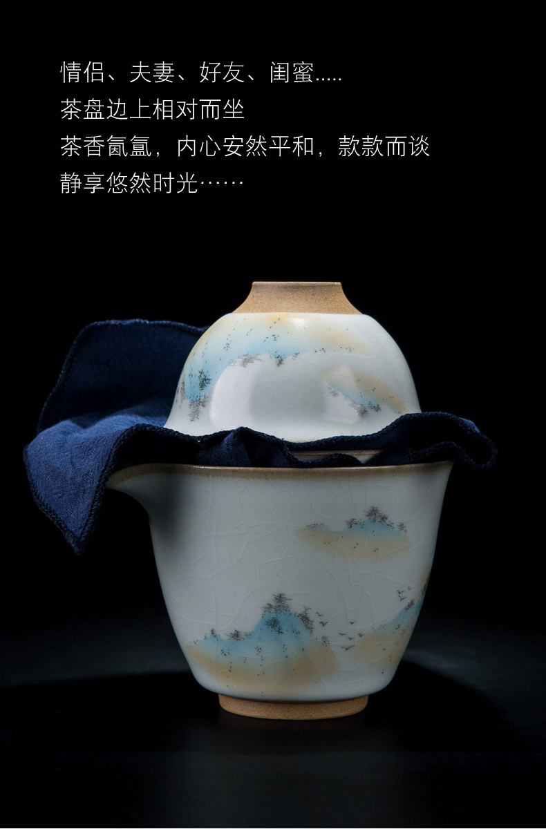 Your up crack of portable package a pot of two cup of jingdezhen ceramic tea set with teapot is suing travel tea set