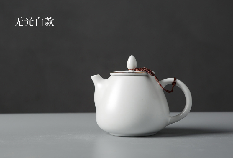 Jingdezhen teapot household white porcelain ceramic teapot single pot of tea is small kung fu tea kettle