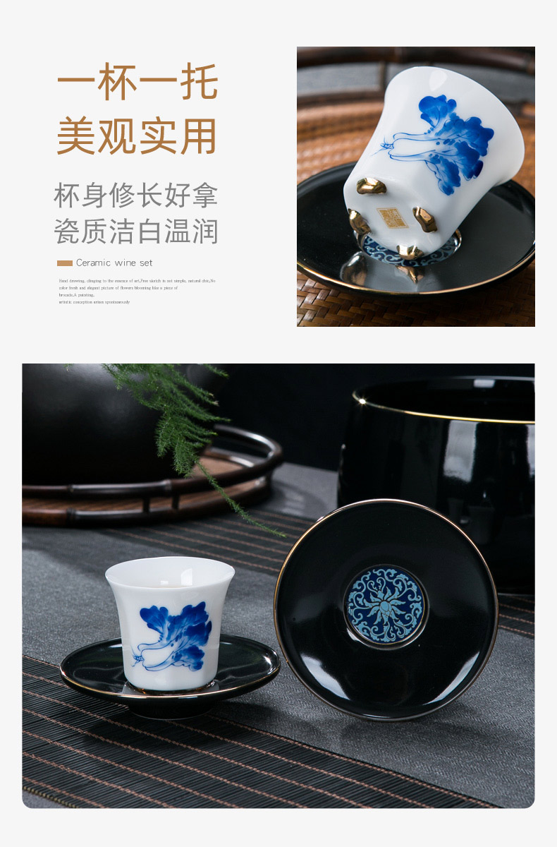 Jingdezhen ceramic hand - made kung fu tea set home sitting room office receive a visitor the whole tea tea tray