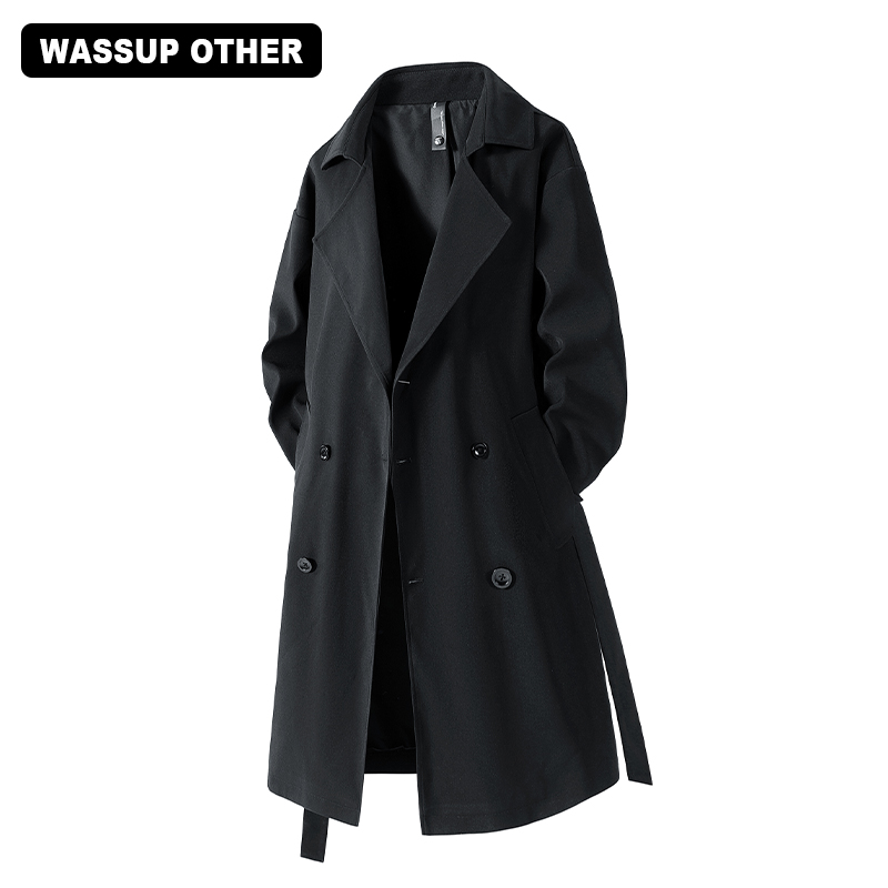 WASSUP OTHER ドイツ製ミドル丈ウィンドブレーカー メンズ 高級英国風カジュアル オーバーニーコート ジャケット メンズ