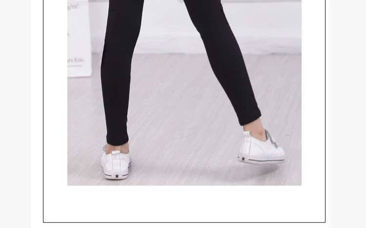 Cô gái quần nhung một mảnh ở trẻ lớn cộng với quần jean nhung mặc quần legging thun cotton dày cho trẻ em mùa đông quần yếm cho bé gái