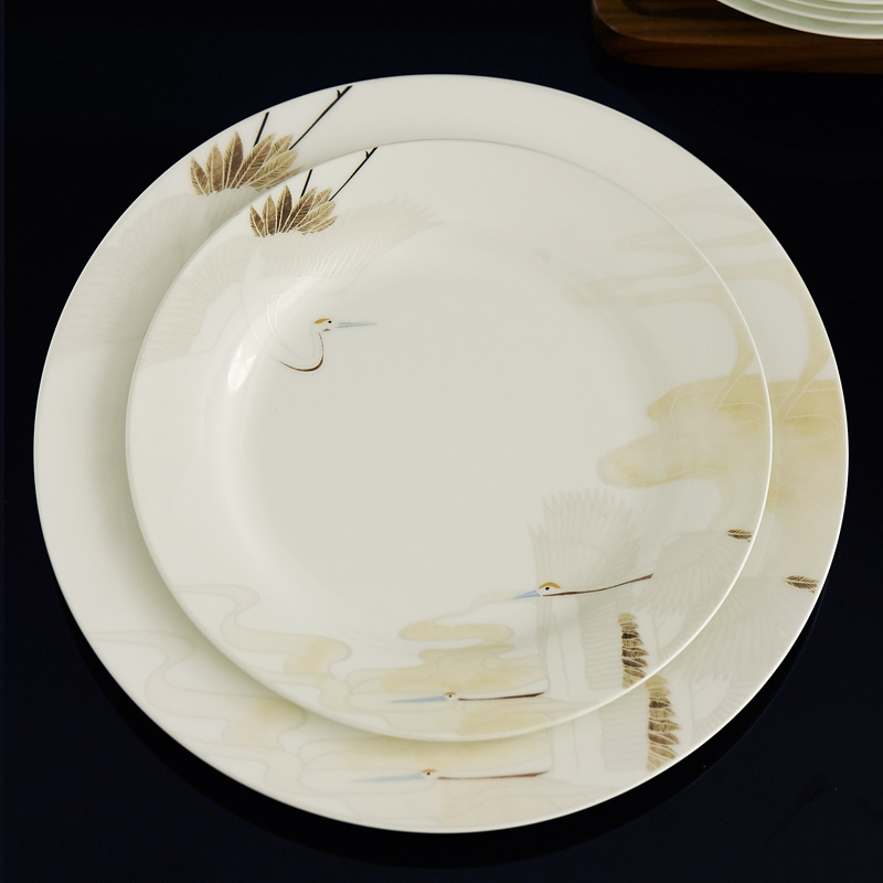 Eat dishes suit set bowl plate 60 head contracted household bowls of jingdezhen ceramic composite ceramics tableware