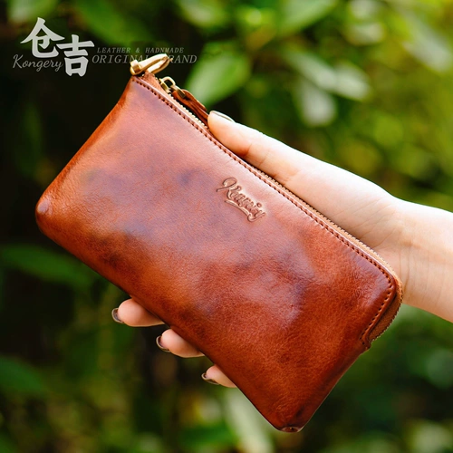 Кожаный бумажник, сумка с петлей на руку, маленькая сумка клатч, из натуральной кожи