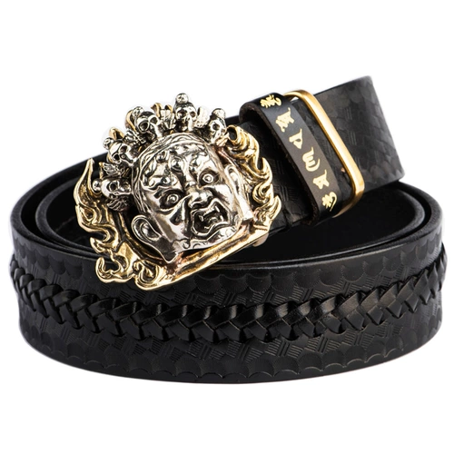 Медный кожаный ретро ремень ручной работы подходит для мужчин и женщин для отдыха, из натуральной кожи, китайский стиль