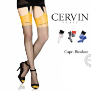 Pháp CERVIN đôi chiến đấu màu sắc màu sắc mỏng pha lê nylon vớ không có đàn hồi garter phù hợp với để gửi nịt tất,