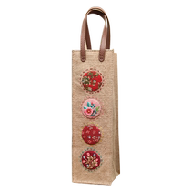 Embroidered handmade red wine bag Cubic European-style embroidered creative gift tissu art brodé soie avec broderie