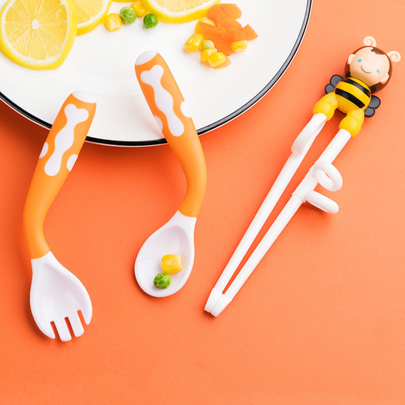 Stainless steel children's dinner tray suction cup type water insulation bowl baby compartment baby complementary food eating chopsticks spoon