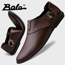 Autumn business mens casual leather shoes soft leather soft bottom brown leather shoes mens leather one pedal mens shoes deodorant and breathable