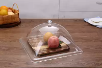 Acrylic food cover transparent dustproof plastic food Square fruit plate bread cover braised meat snack tray dish cover