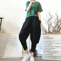 European station harem pants large size thin 2021 new summer thin popular radish pants fashion Japanese pleated pants