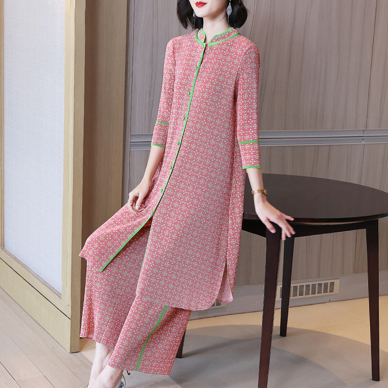 Foreign Pie Big Size Superior Sense Three Homes Folds Foreign Dress Pants Suit Fat Mm Mama Cover Spring Summer