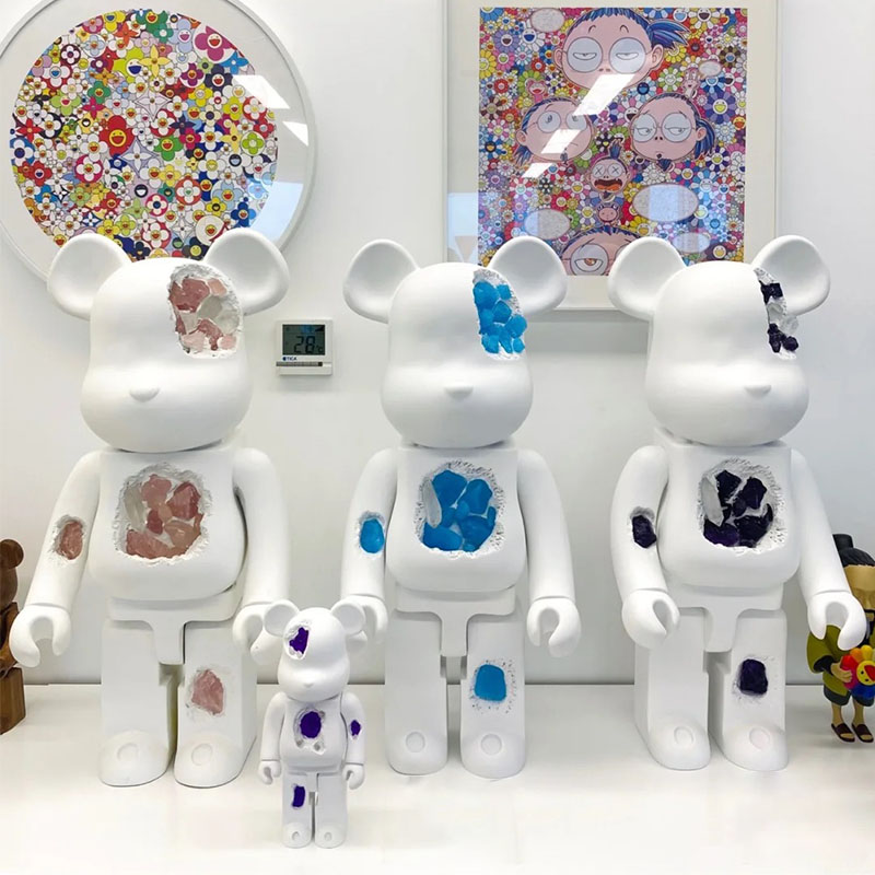 bearbrick 1000% violent bear living room floor floor ornaments destruction erosion amethyst bear 70CM building Wood bear