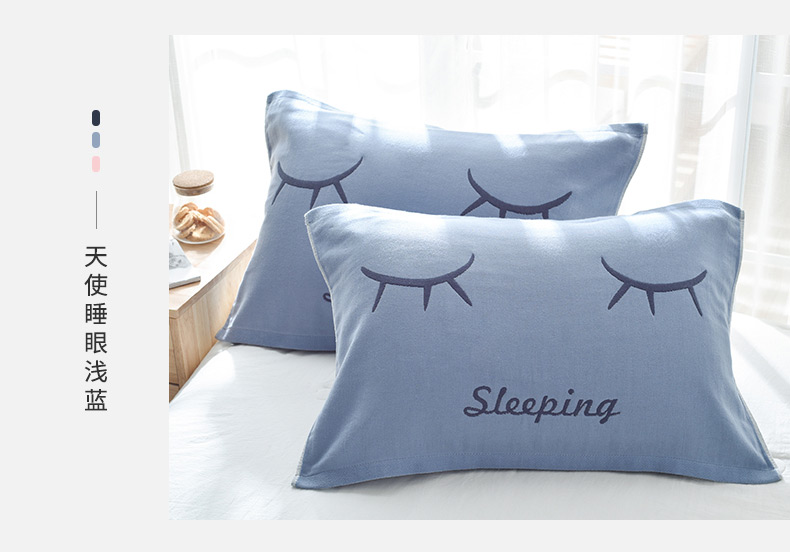 Khăn lau gối đôi bông 100% cotton dày bốn lớp gạc đôi nhà đơn giản cao cấp châu Âu - Khăn gối vỏ gối đẹp