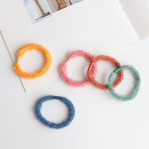 ins hipster plush Hairband autumn and winter hair rope ball head simple high elastic ponytail Net red female hair accessories