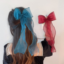 Braid hair ribbon bow hairclip princess pony tail Super fairy hair card temperament hair accessories ball girl Korean lengthy
