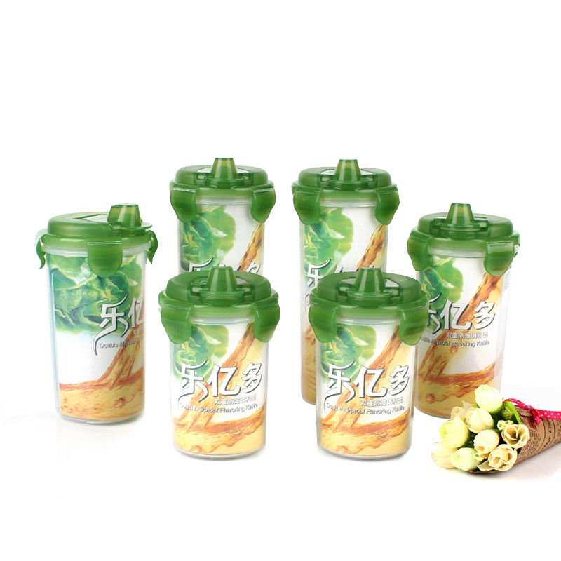 Leyiduo flap sealed seasoning storage tank backflow leak-proof oil bottle water cup sauce pot six-piece set