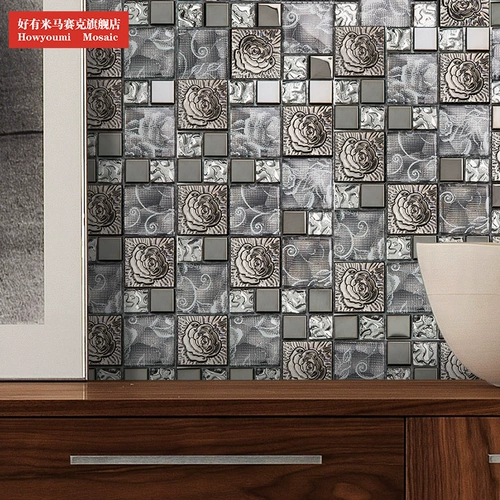 好有米 Современная черная стеклянная мозаика из нержавеющей стали