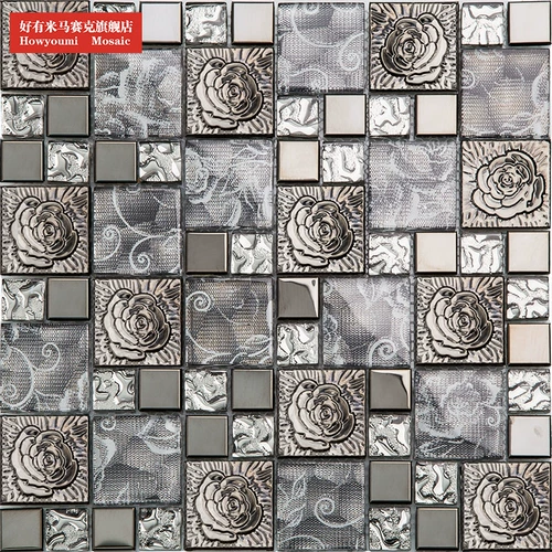 好有米 Современная черная стеклянная мозаика из нержавеющей стали