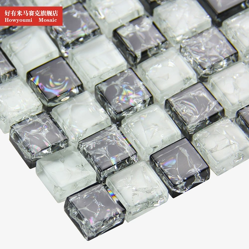 好有米 Маленькие частицы черного льда, треснувшая стеклянная мозаика, фоновая настенная плитка, КТВ, украшение для ванной комнаты