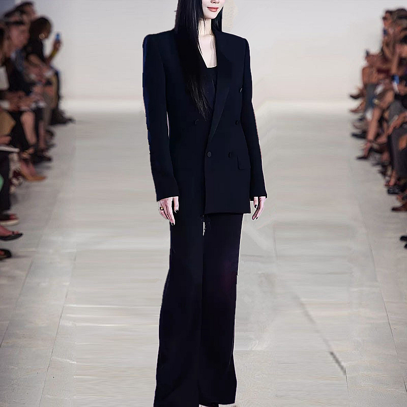 European and American 2026 New Style Celebrity-Inspired High-End Suit Set for Women, Formal Business Suit with Flared Pants Two-Piece Set European and American 2026 New Style Celebrity-Inspired High-End Suit Set for Women, Formal Business Suit with Flared Pants Two-Piece Set