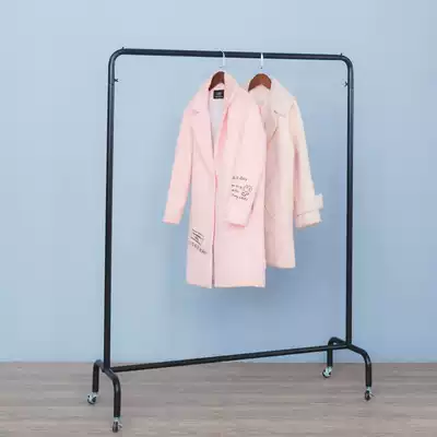 Single pole drying rack floor folding household clothes hanger bedroom women's clothing shop hanging hanger pulley