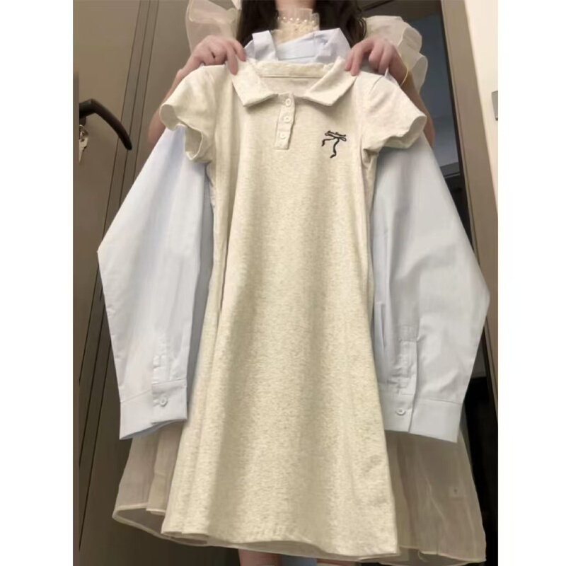 College Style Polo Collar Dress 2026 Summer New Trendy Hot-Selling French Style Petite Slimming Dress College Style Polo Collar Dress 2026 Summer New Trendy Hot-Selling French Style Petite Slimming Dress