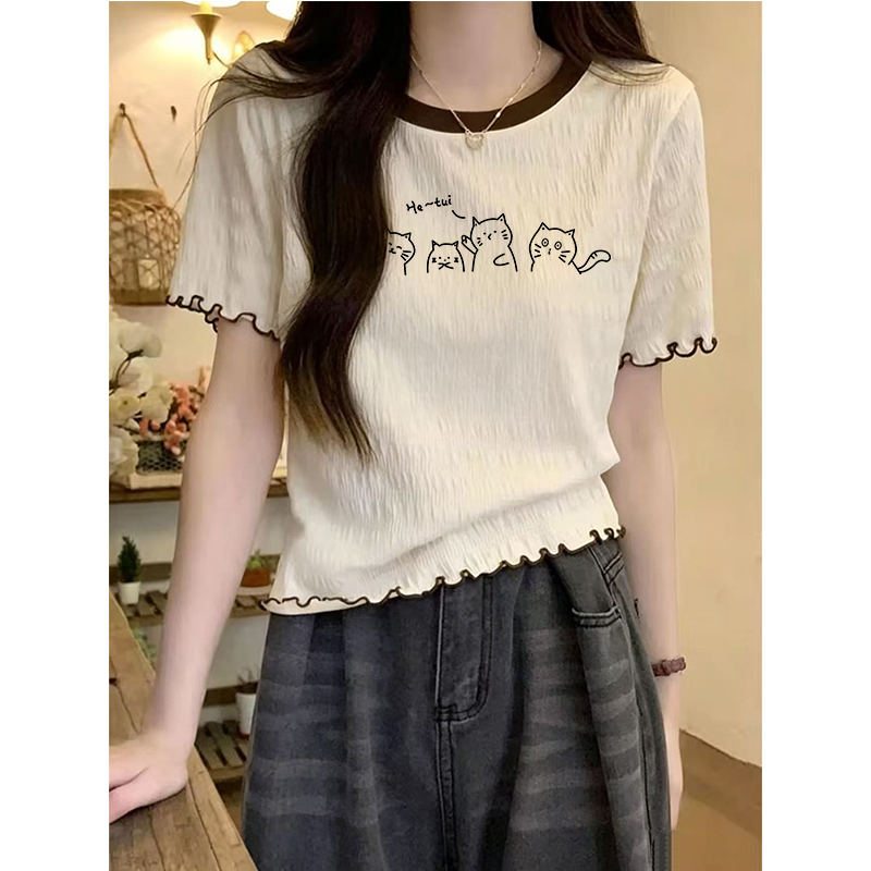 Super Popular, Age-Reducing, Very Attractive Short-Sleeved T-Shirt for Women, 2026 New Summer Style, Unique and Beautiful Design Super Popular, Age-Reducing, Very Attractive Short-Sleeved T-Shirt for Women, 2026 New Summer Style, Unique and Beautiful Design