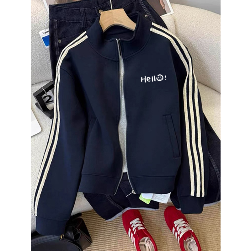 Very Stylish Short Jacket for Petite Women, 2026 New Trendy Popular Sweatshirt, Autumn and Winter Fleece Baseball Jacket