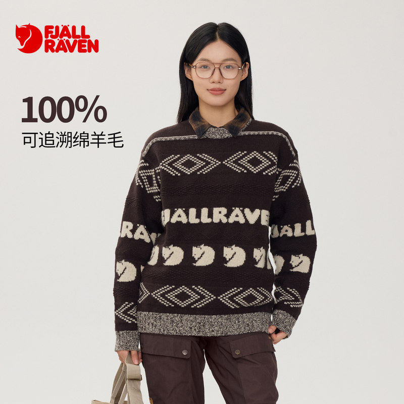 Arctic Fox 26 Autumn/Winter Women's Jacquard Knitted Sweater 100% Wool Vintage Logo Knitwear 14600303 Arctic Fox 26 Autumn/Winter Women's Jacquard Knitted Sweater 100% Wool Vintage Logo Knitwear 14600303