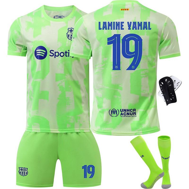 2425 Barcelona Away Champions League Jersey No. 19 Aymar 10 Messi Rafinha Lewandowski Football Uniform Set 2425 Barcelona Away Champions League Jersey No. 19 Aymar 10 Messi Rafinha Lewandowski Football Uniform Set