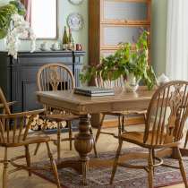 North American Town American Solid Wood Rectangular Table Dining Room Home Retro 6 People Eat Big Table With Drawer